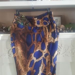 Gold&Blue pencil skirt